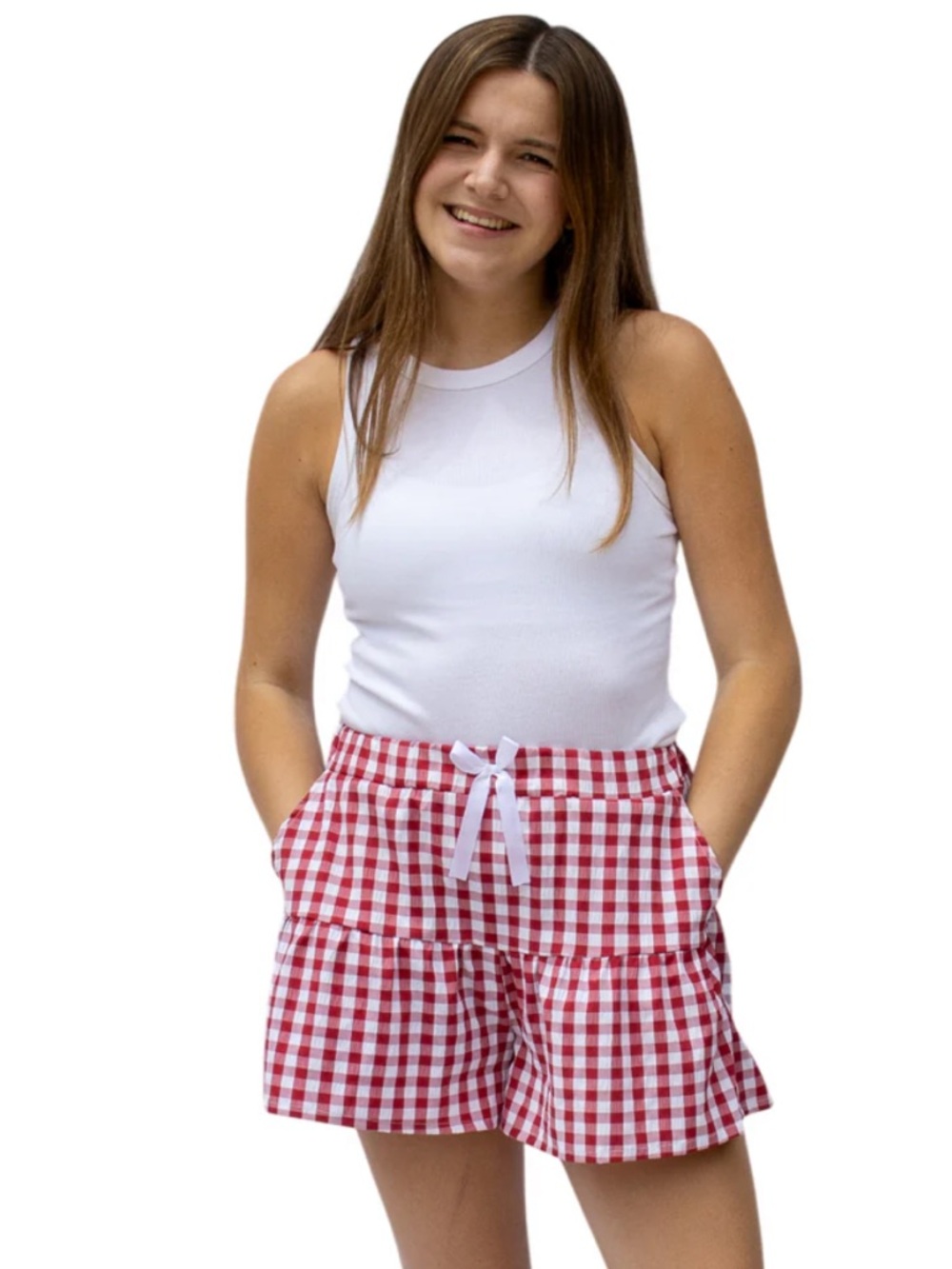 Lulu Mac Gingham Ruffle Shorts